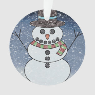 Muñeco de nieve con fondo - Adorno de acrílico