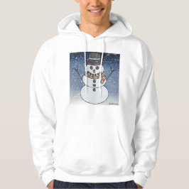 Muñeco de nieve con fondo (blanco) - Sudadera con 
