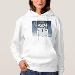 Muñeco de nieve con fondo (blanco) - Sudadera con