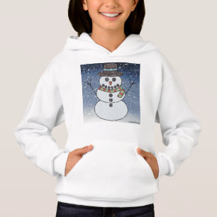 Muñeco de nieve con fondo (blanco) - Sudadera con 