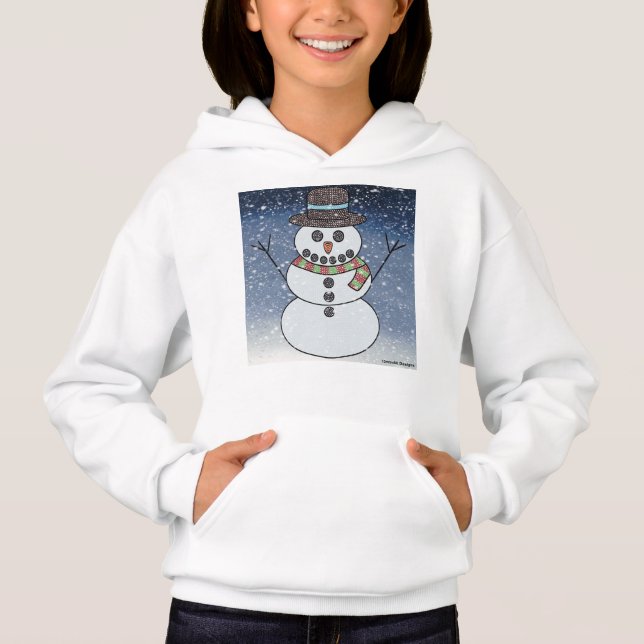 Muñeco de nieve con fondo (blanco) - Sudadera con  (Anverso)