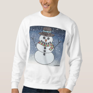 Muñeco de nieve con fondo (blanco) - Sudadera masc