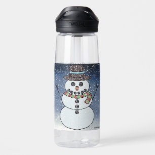 Muñeco de nieve con fondo - Botella de agua