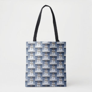 Muñeco de nieve con fondo (patrón) - Bolsa tote