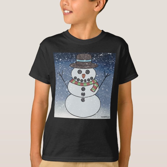 Muñeco de nieve con fondo (vívido) - Camiseta bási (Anverso)
