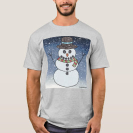 Muñeco de nieve con fondo (vívido) - Camiseta lige
