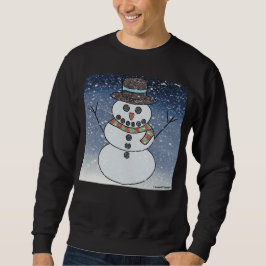 Muñeco de nieve con fondo (vívido) - Sudadera con 