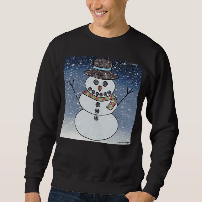 Muñeco de nieve con fondo (vívido) - Sudadera con  (Anverso)