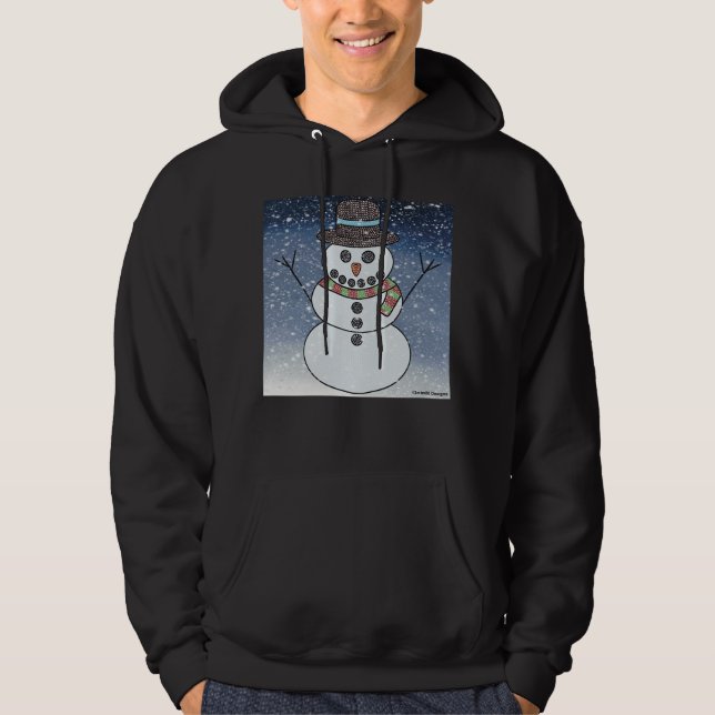 Muñeco de nieve con fondo (vívido) - Sudadera con  (Anverso)