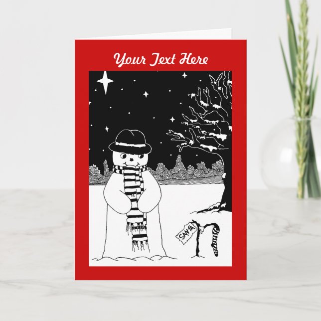 muñeco de nieve con Navidad blanco y negro de la (Anverso)