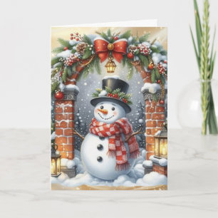 Muñeco de nieve con sombrero de copa Navidad