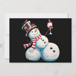 Muñeco de Nieve con Vino Navidad Regalo Divertido 
