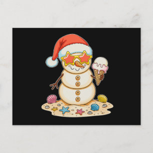 Muñeco de nieve de arena sombrero de Santa Navidad