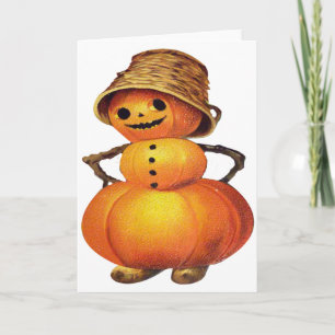 Muñeco de Nieve de Calabaza (Antigua Tarjeta de Ha