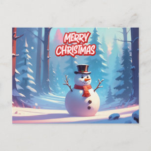 Muñeco de nieve de Feliz Navidad en la nieve de in