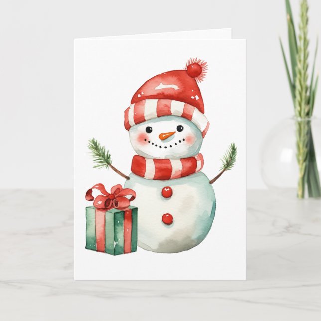 Muñeco de nieve de Navidad con brazos de pino en b (Anverso)