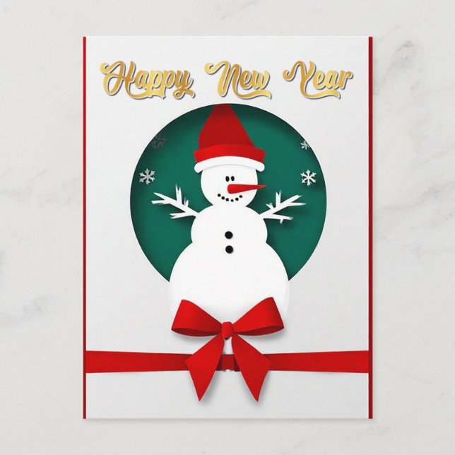 Muñeco de Nieve de Navidad con Diseño de Copos de  (Anverso)
