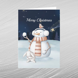Muñeco de nieve de Navidad conejito bolas de nieve