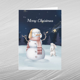 Muñeco de nieve de Navidad Conejo Estrella Acuarel