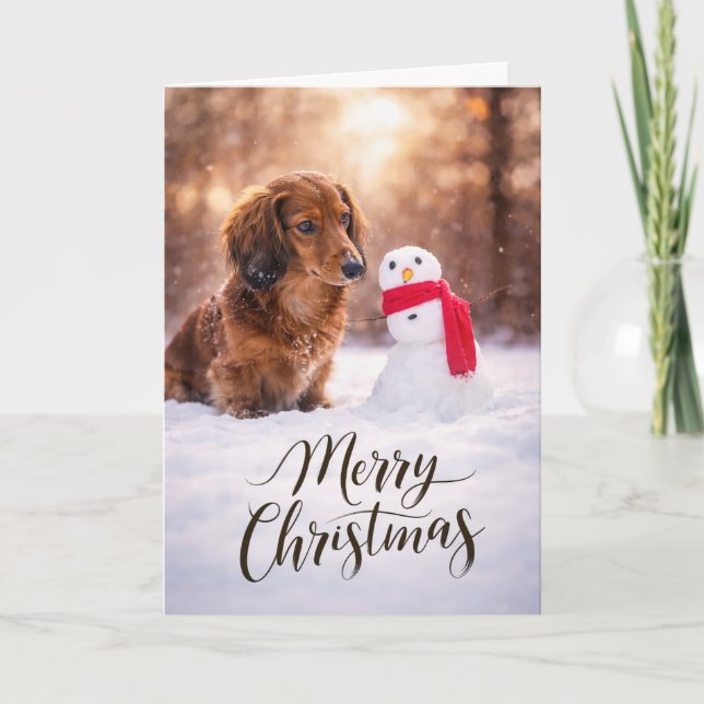 Muñeco de nieve de Navidad Dachshund (Anverso)