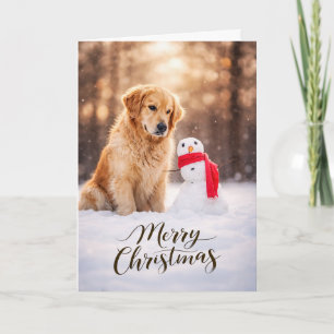 Muñeco de Nieve de Navidad de Golden Retriever