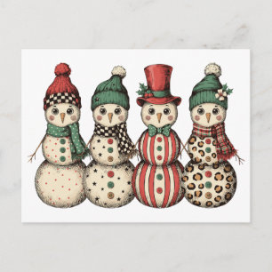 Muñeco de nieve de Navidad Leopardo Cuadros Vintag