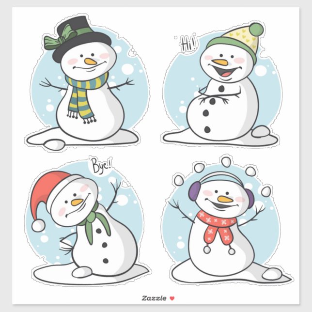 Muñeco de Nieve de Navidad Pegatina (Hoja)