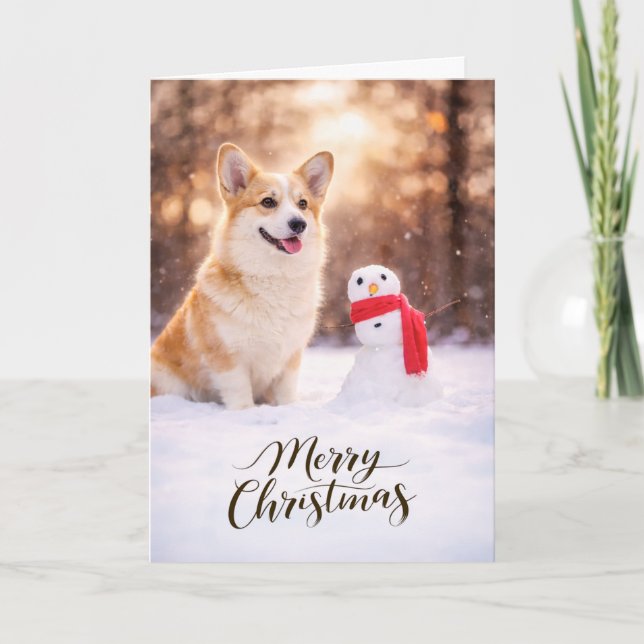 Muñeco de nieve de Navidad Pembroke Welsh Corgi (Anverso)