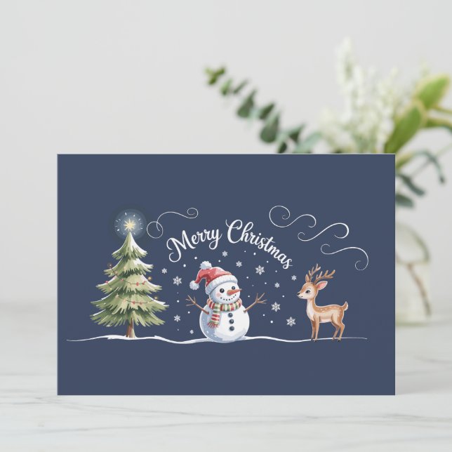 Muñeco de nieve de Navidad Reno de árbol de Navida (Anverso de pie)