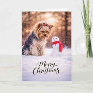Muñeco de nieve de Navidad Yorkshire Terrier