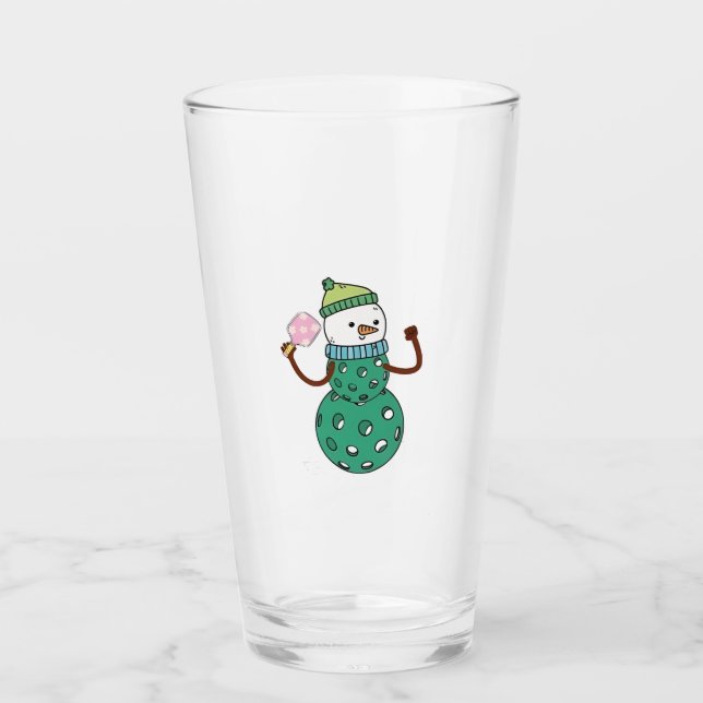 Muñeco de nieve de pickleball divertido Navidad Xm (Anverso)