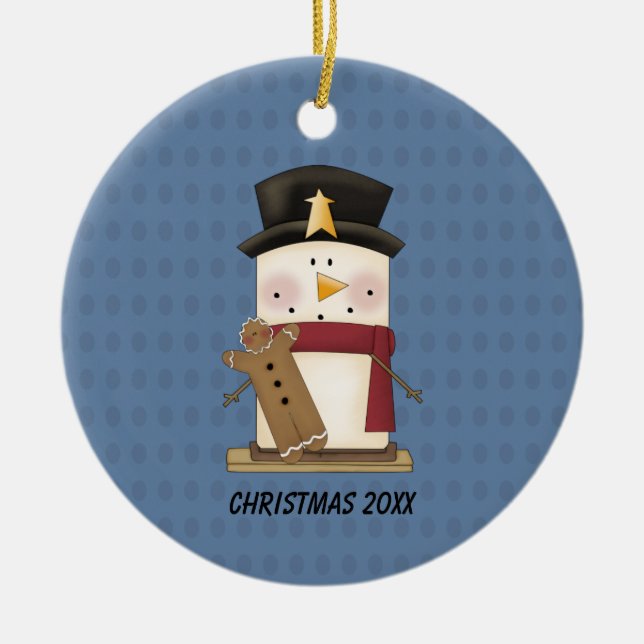 Muñeco de nieve de S'mores con el ornamento de (Frente)