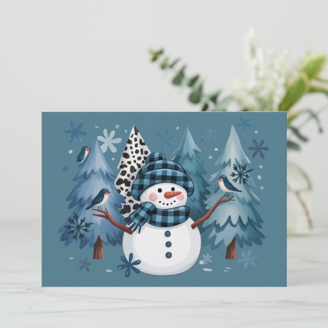 Muñeco de nieve divertido Navidad Xmas vacaciones  (Anverso de pie)