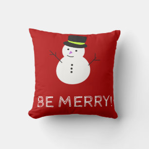Muñeco de Nieve Feliz Navidad Almohada