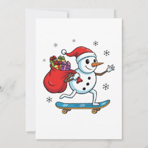 Muñeco de nieve haciendo skateboarding genial Sk