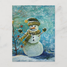 Muñeco de nieve listo para la pintura de Navidad