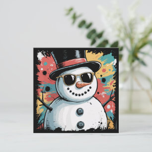 Muñeco de nieve Navidad Pincelada Salpicadura Frío