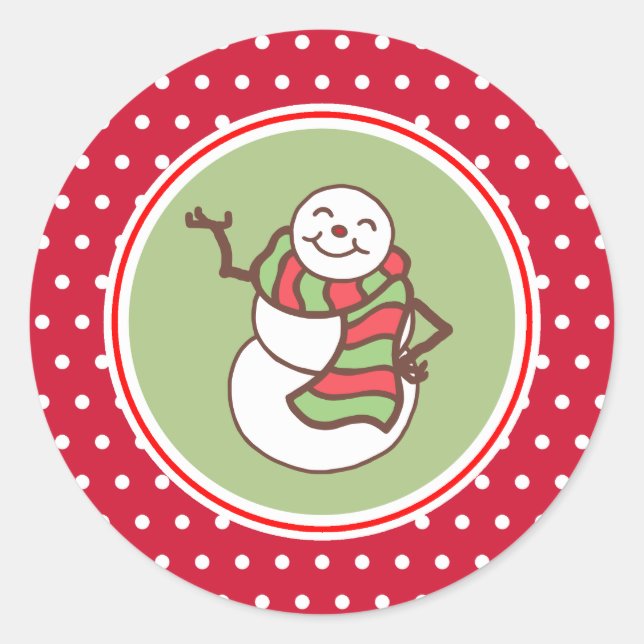 Muñeco de nieve ondulante pegatinas de Navidad (Anverso)