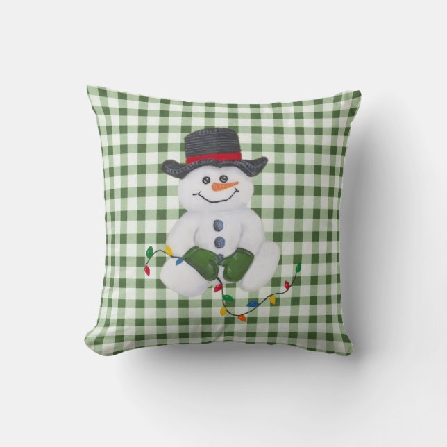 Muñeco de Nieve Sentado Almohada (Anverso)