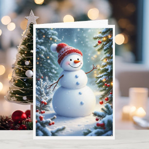 Muñeco de nieve sonriente de Navidad con firma per