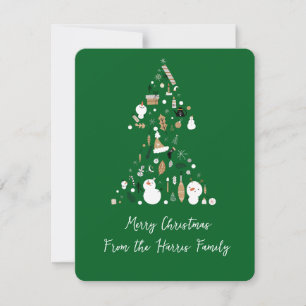 Muñeco de nieve verde árbol de Navidad