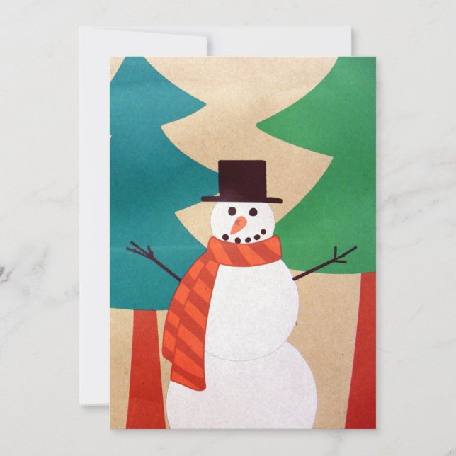 Muñeco de Nieve y Árboles de Navidad (Anverso)