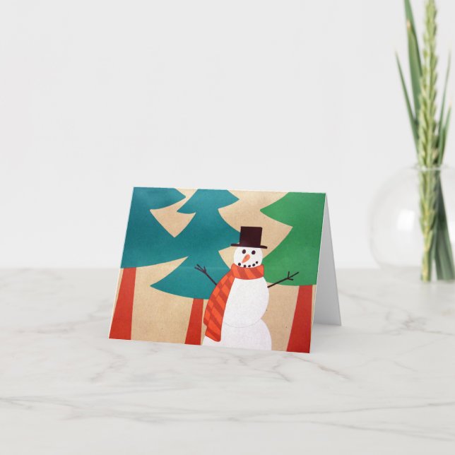 Muñeco de Nieve y Árboles de Navidad (Anverso)