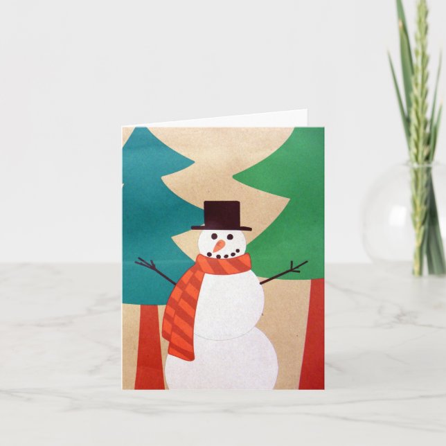 Muñeco de Nieve y Árboles de Navidad (Anverso)