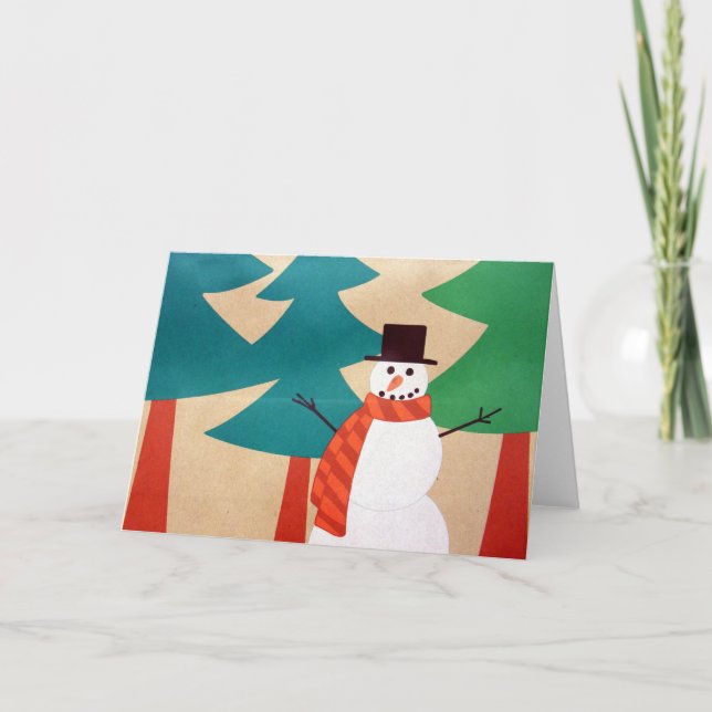 Muñeco de Nieve y Árboles de Navidad (Anverso)