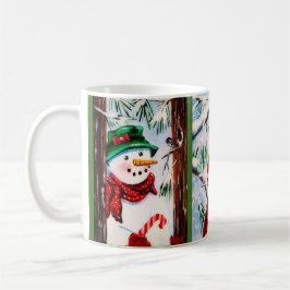 Muñeco de nieve y taza cardinal de los amigos