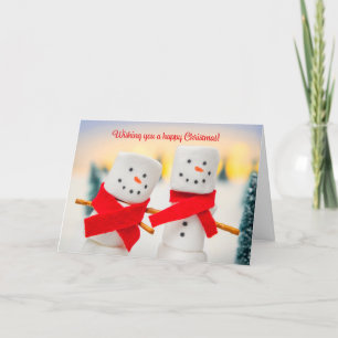 Muñecos De Nieve De Malvavisco Feliz Navidad Para 