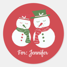 Muñecos de nieve Mellow - etiqueta de regalo de Na