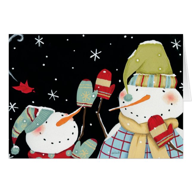 Muñecos de nieve modernos con las manoplas (Anverso (Horizontal))