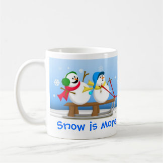 Muñecos de nieve Sledding la taza